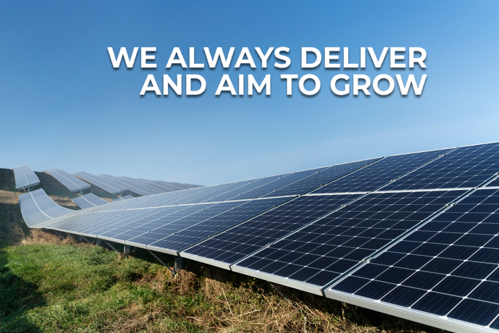 Solar panels under a blue sky