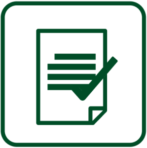 Approved document icon (paper with checkmark)